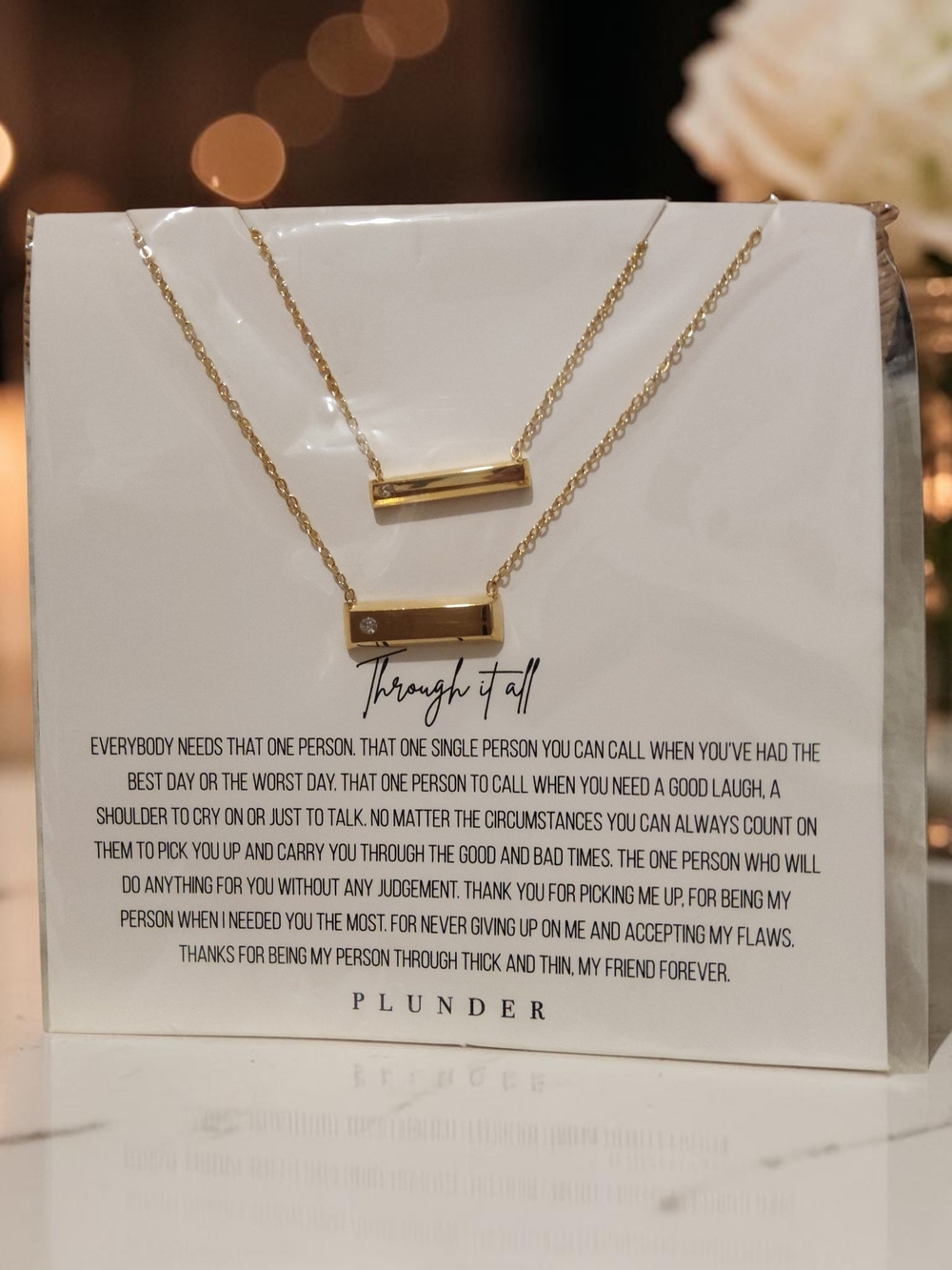 Plunder Gold Double Bar Layered Necklace